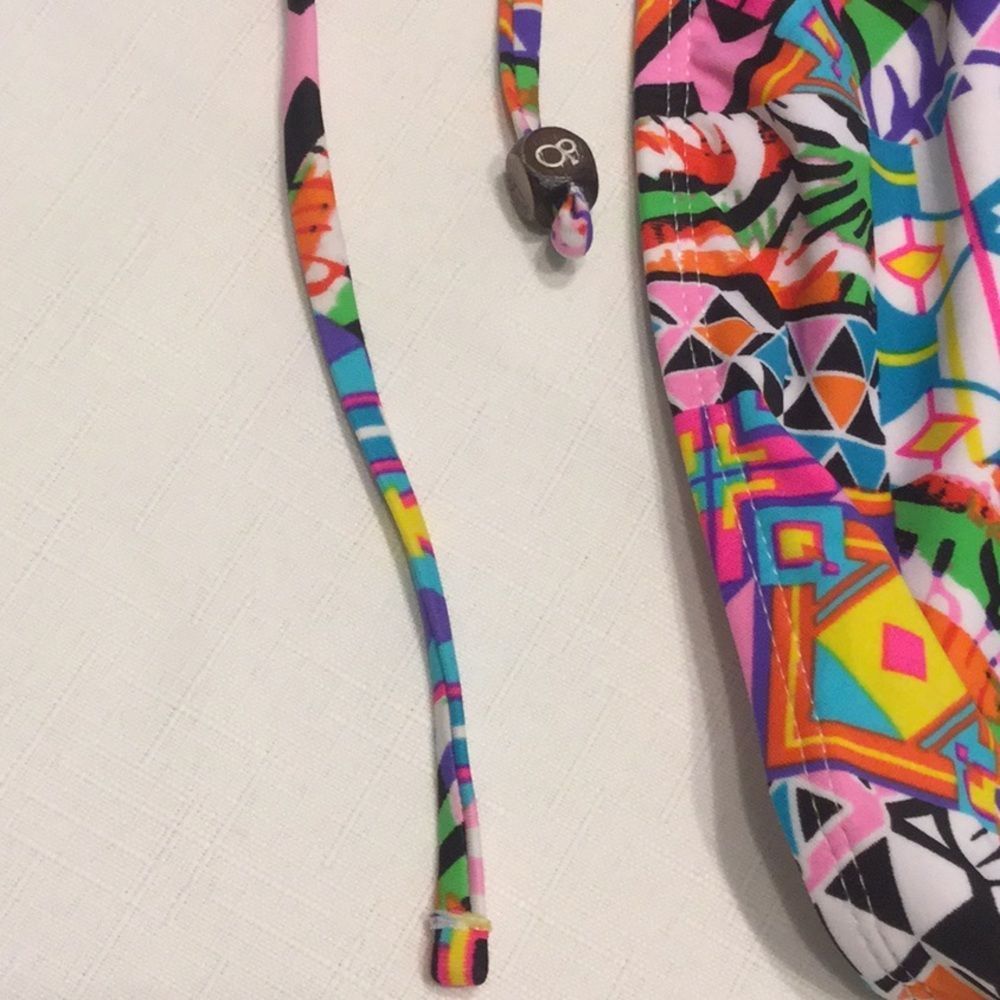 Op Skirted Scoop Bikini Bottoms Bright Geometric - Picture 5 of 8